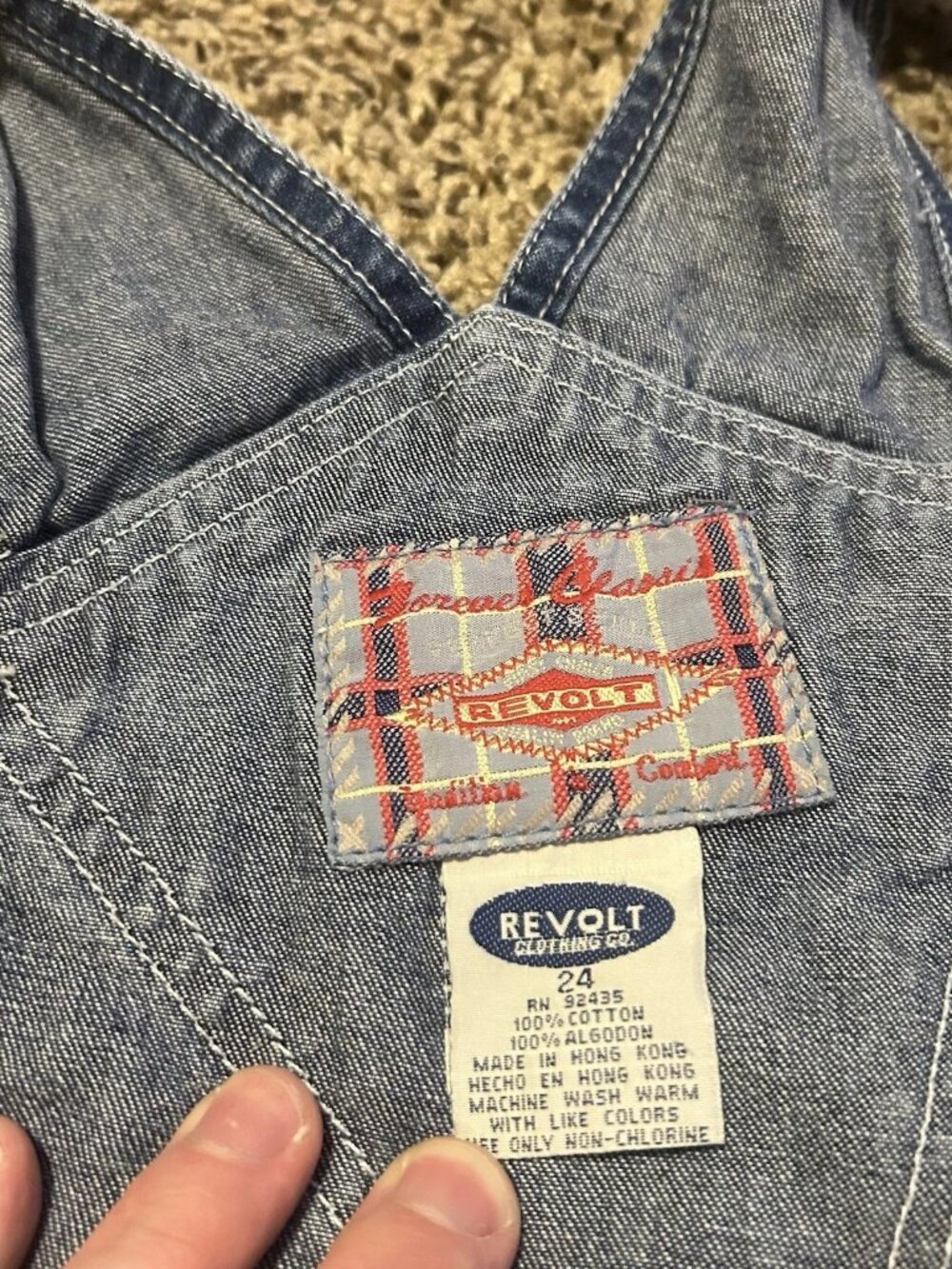 Revolt Womens Denim Overalls Size 24 Blue Jean Bibs Ladies Y2K - Picture 3 of 5